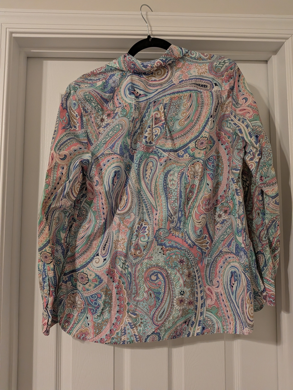 Talbots Pastel Paisley Button-Down Shirt - Multi Pastels - Picture 3 of 3